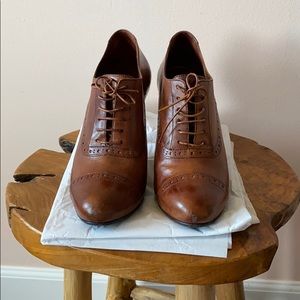 Laced high heel booties